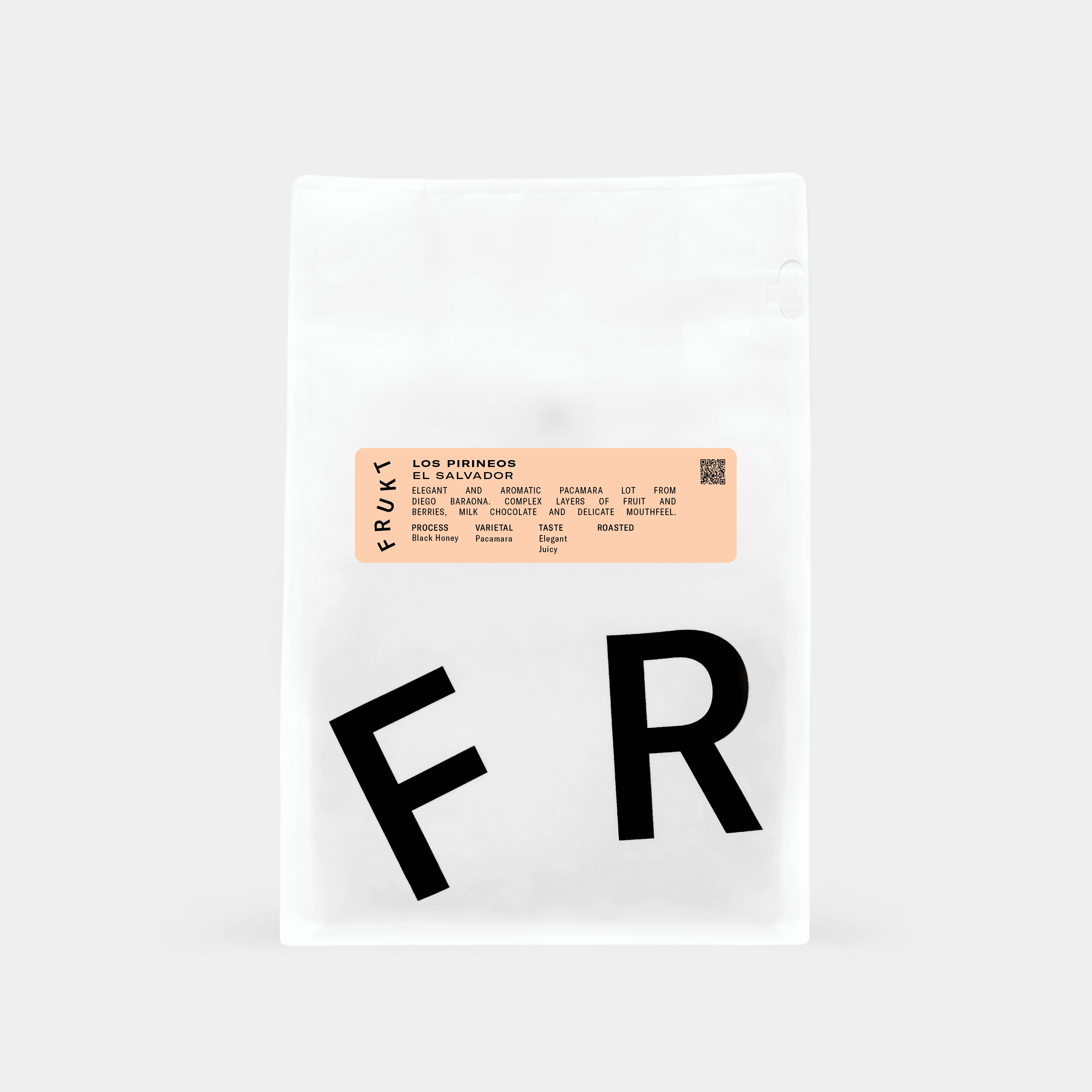 Los Pirineos Black Honey Pacamara coffee bag by Frukt