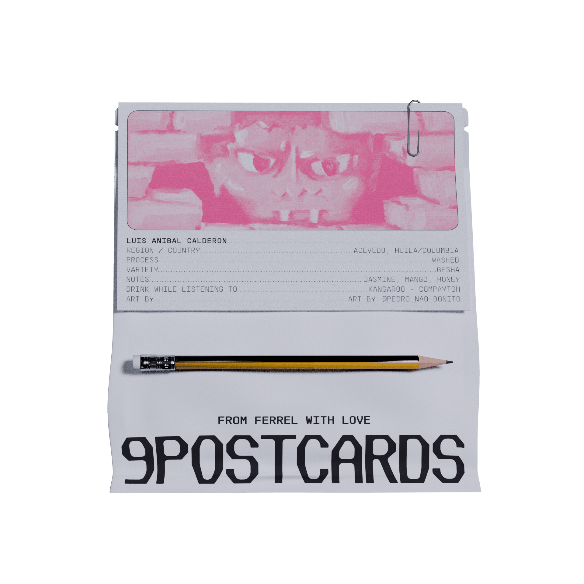 Luis Anibal Calderon coffee bag by Sol